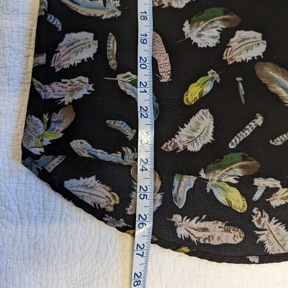 NOIR Black Blouse with Feathers L - Picture 11 of 12